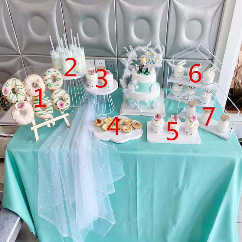 Estilo europeo blanco decoración de la mesa de postre soporte de exhibición de la torta de la boda estante merienda té de la tarde postre bandeja de pastelería image 17