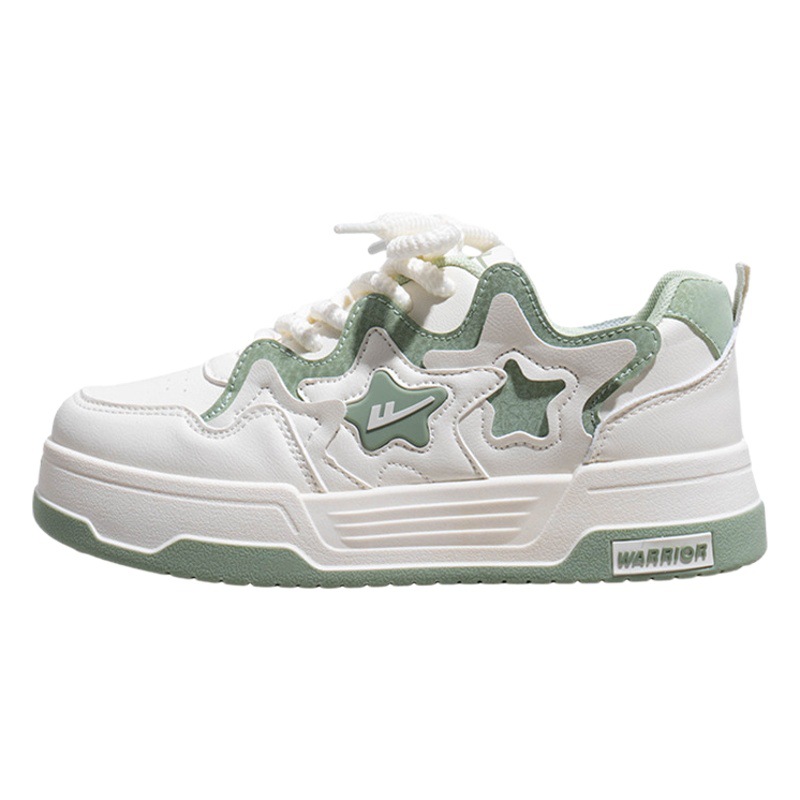 Zapatos de suela gruesa estilo Chanel de la marca Warrior con un diseño elegante, gran atractivo estético, zapatillas versátiles, zapatos cálidos, zapatos planos con cordones y punta redonda en color rosa melocotón.