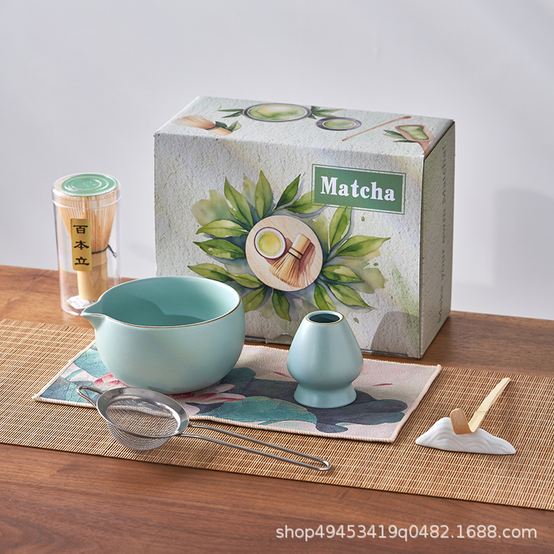 跨境爆款Matcha抹茶碗陶瓷日式打抹茶用套装茶筅竹子抹茶刷道礼盒|undefined