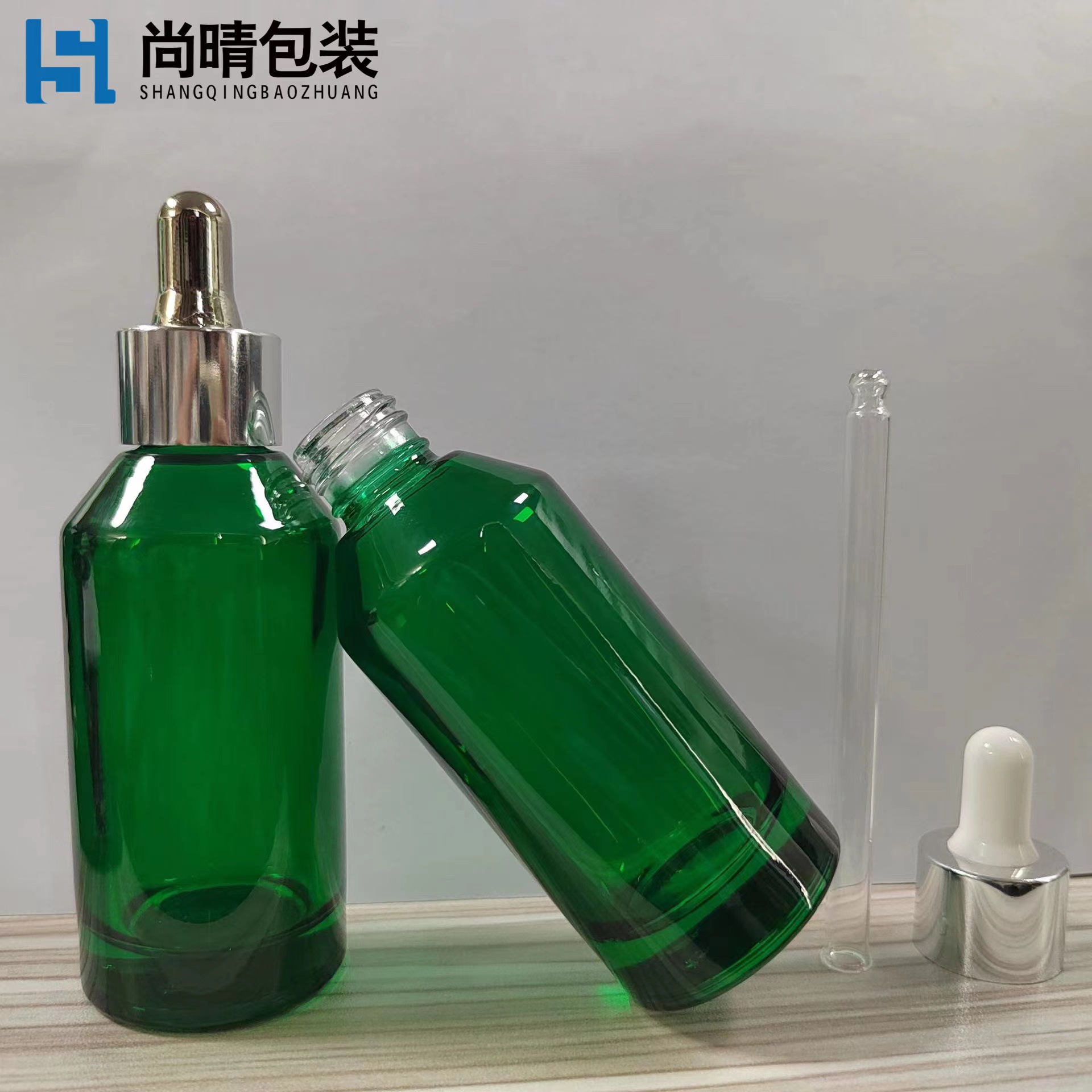 Nuevo en stock herena lvbao botella 30ml engrosada botella de vidrio de hombro 50ml botella cuentagotas líquida esencia