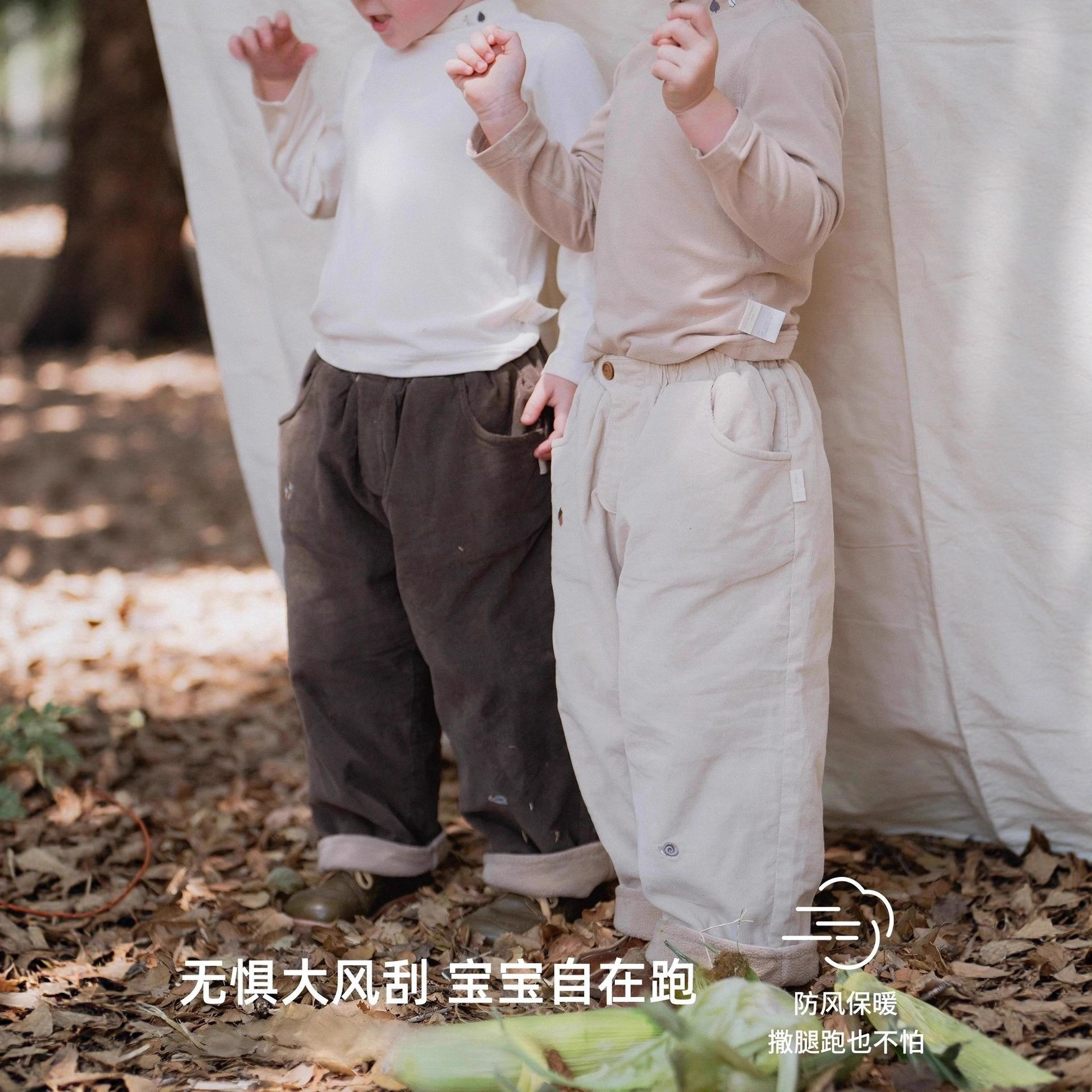 儿童2025冬季新款长裤女孩冬装灯芯绒裤子男宝宝厚款休闲长裤