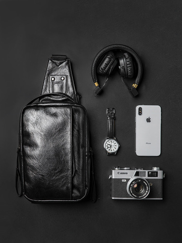 Men's chest bag casual leather shoulder bag new versatile trendy brand travel backpack men's bag crossbody bag waist bag small bag