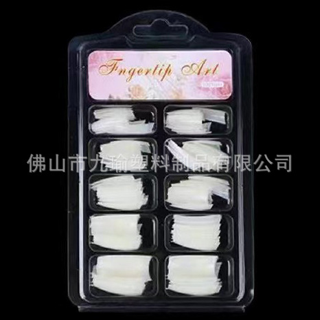 JP006 - 3 medio esmerizado largo cabeza de uñas desgaste extensión de uñas parche de tamaño completo 24 piezas / placa más tamaño opcional