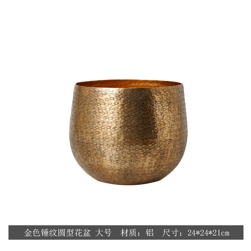 황금 망치로 만든 둥근 화분 대형 24*24*21cm