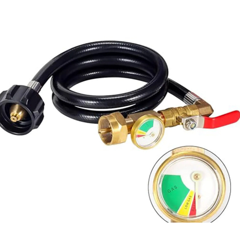 北美QCC接口连接气瓶转换头管一磅转20磅瓦斯气罐不锈钢燃气管