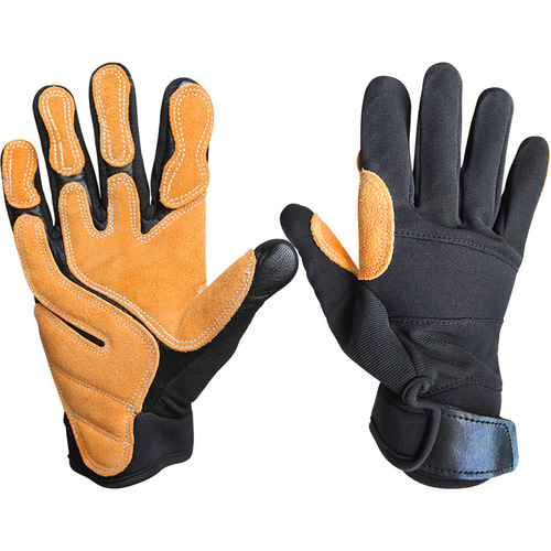 Naiteli cowhide climbing gloves short-distance slow-down and downhill gloves full-finger outdoor sports wear-resistant non-slip gloves
