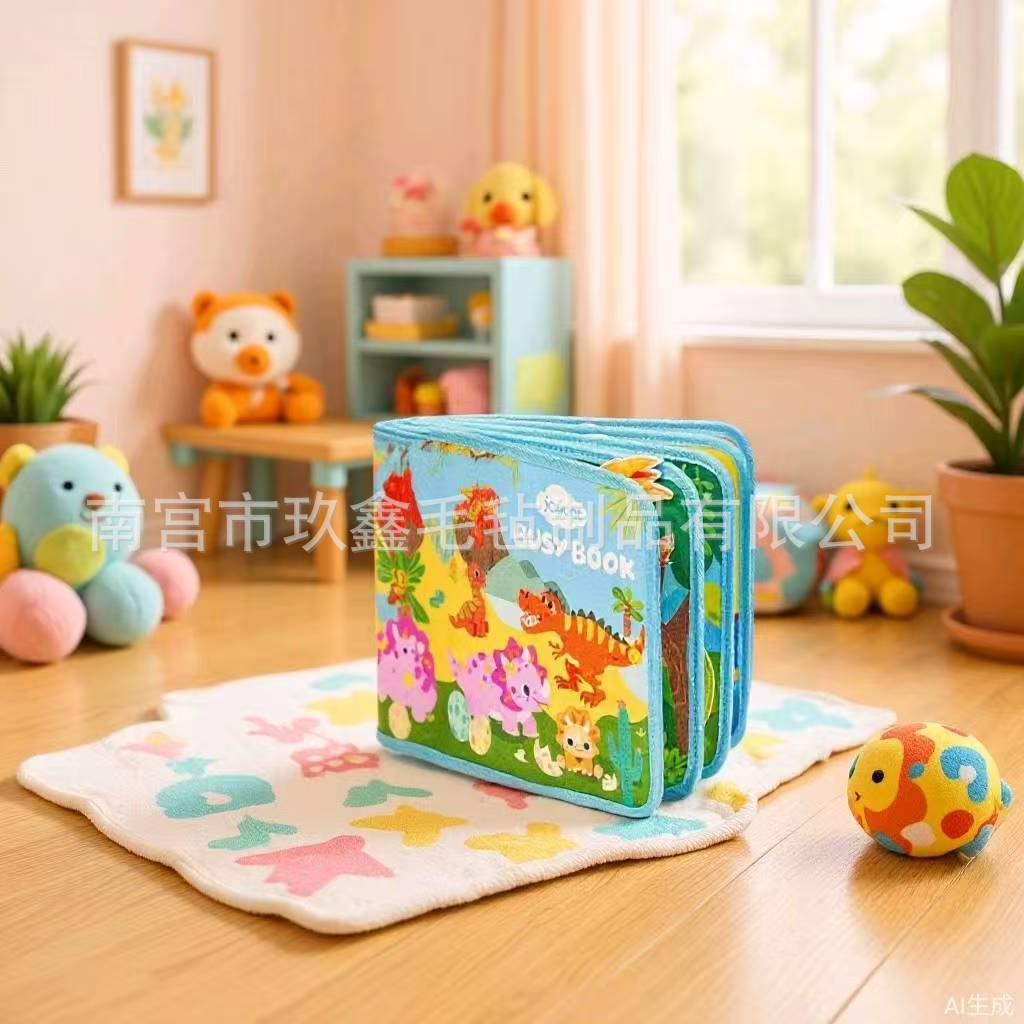 comercio exterior transfronterizo niños tablero de aprendizaje de fieltro educación temprana juguetes de rompecabezas plegables dibujos animados animales libros tranquilos al por mayor