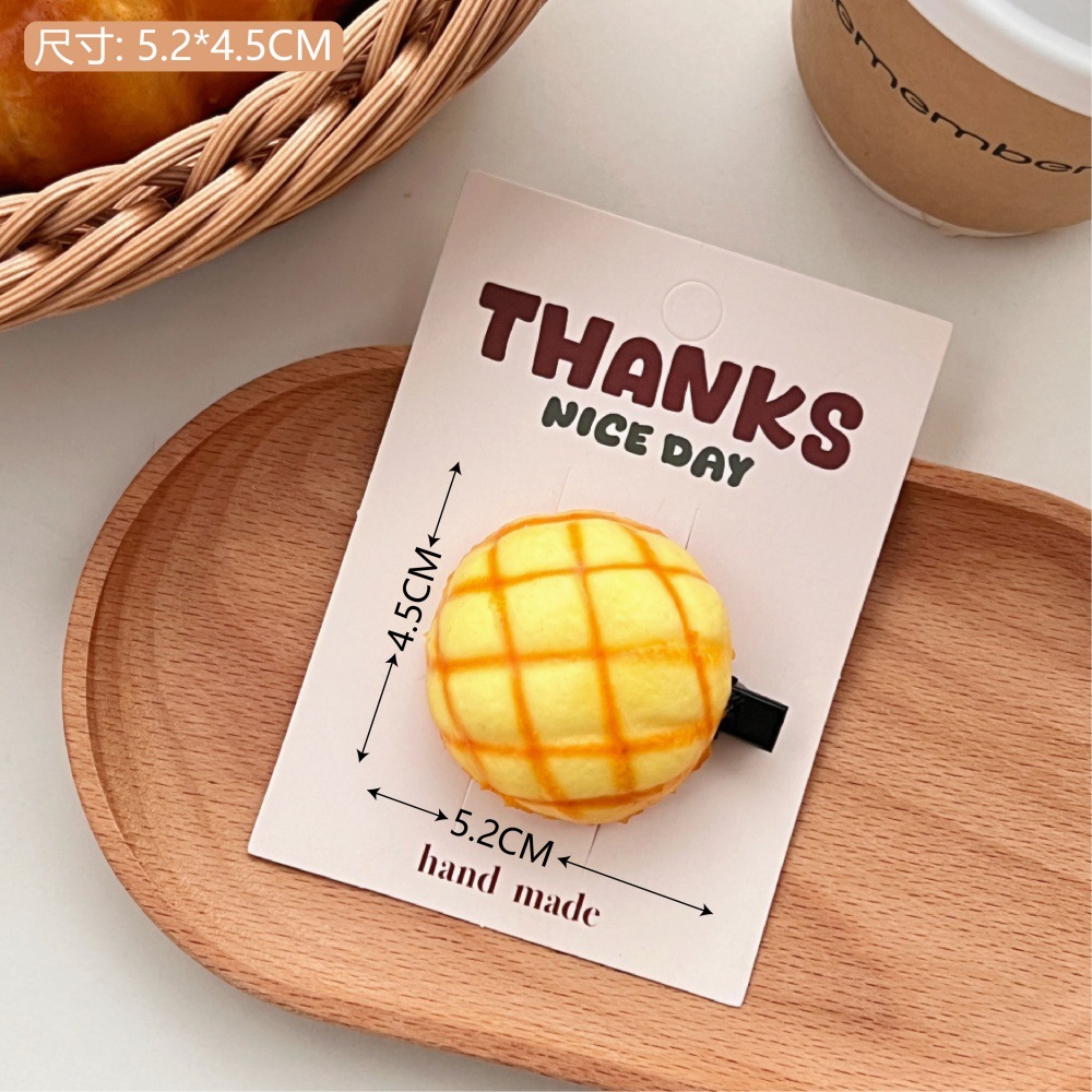 Creativo lindos pinzas de cabello gourmet pinzas de cabello pan pequeño pinzas de bordes pinzas de cabello para niñas BB pinzas de cabello al por mayor