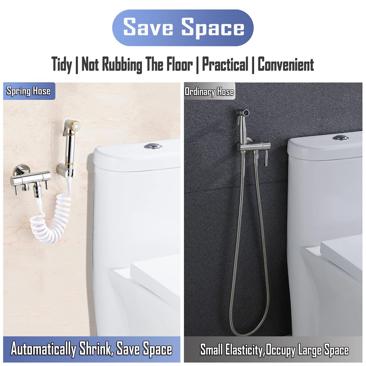 Fabricante transfronterizo compañero baño baño ducha retráctil resorte manguera pistola rociadora especial agua fría y caliente línea telefónica