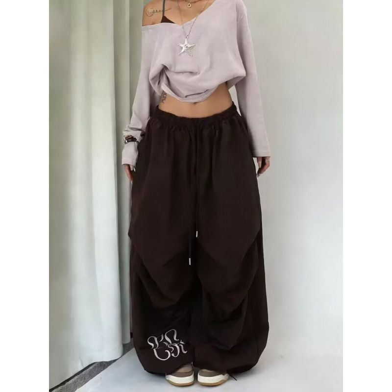 American-style children's street dance rhinestone wide-leg pants, girls' jazz dance performance costume, unique loose casual pants factory wholesale