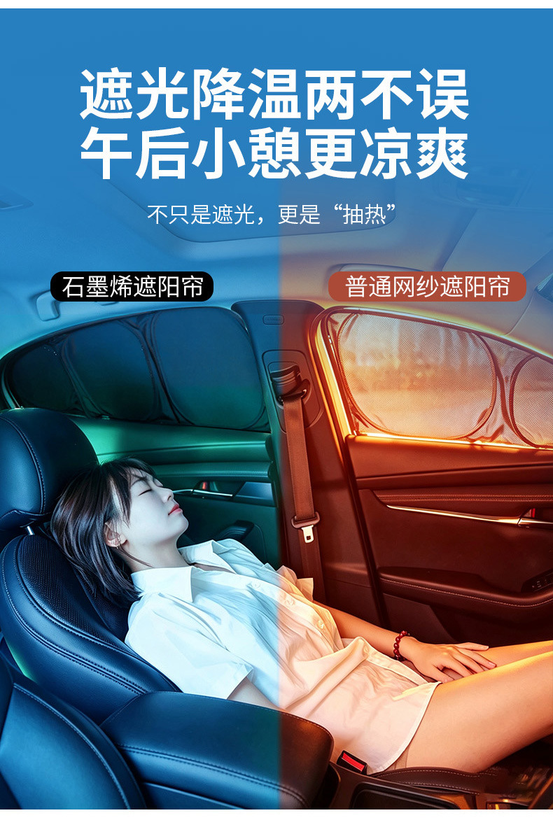 Car sunshade suitable for the Ideal series, graphene sunshade, mold-resistant, for self-driving camping, privacy car window sunshade