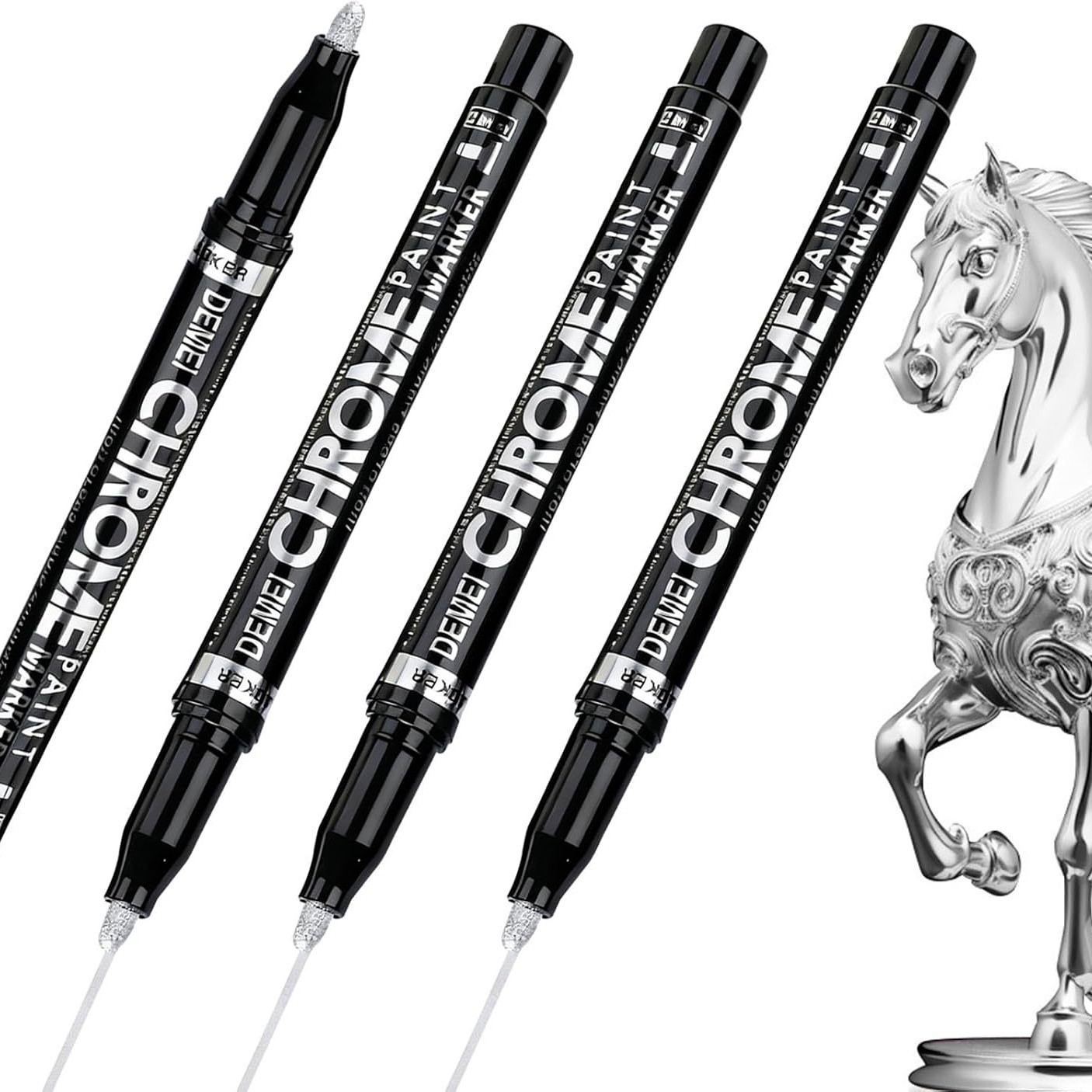 Chrome-plated marker pen for highlighting, mirror-finish models, gold and silver coloring, paint repair, high-gloss repair, touch-up, and electroplating