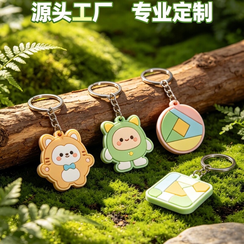 World Cup Gift Custom Graduation Gift Internet Celebrity Cartoon Soft Rubber Keychain High Aesthetic Simple Portable Accessory