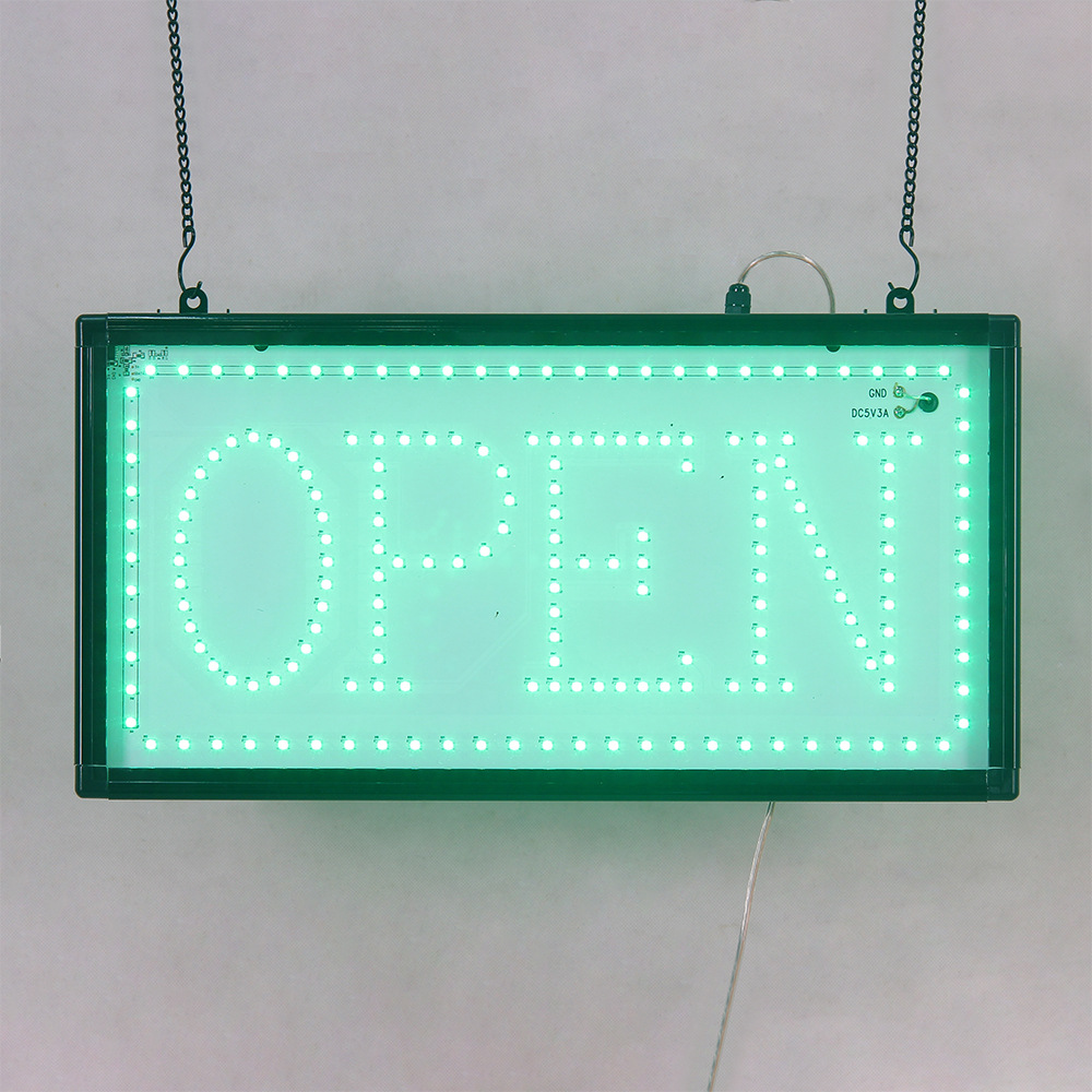 室内铝合金简易灯箱商业标志APP智能遥控控制全彩OPEN sign