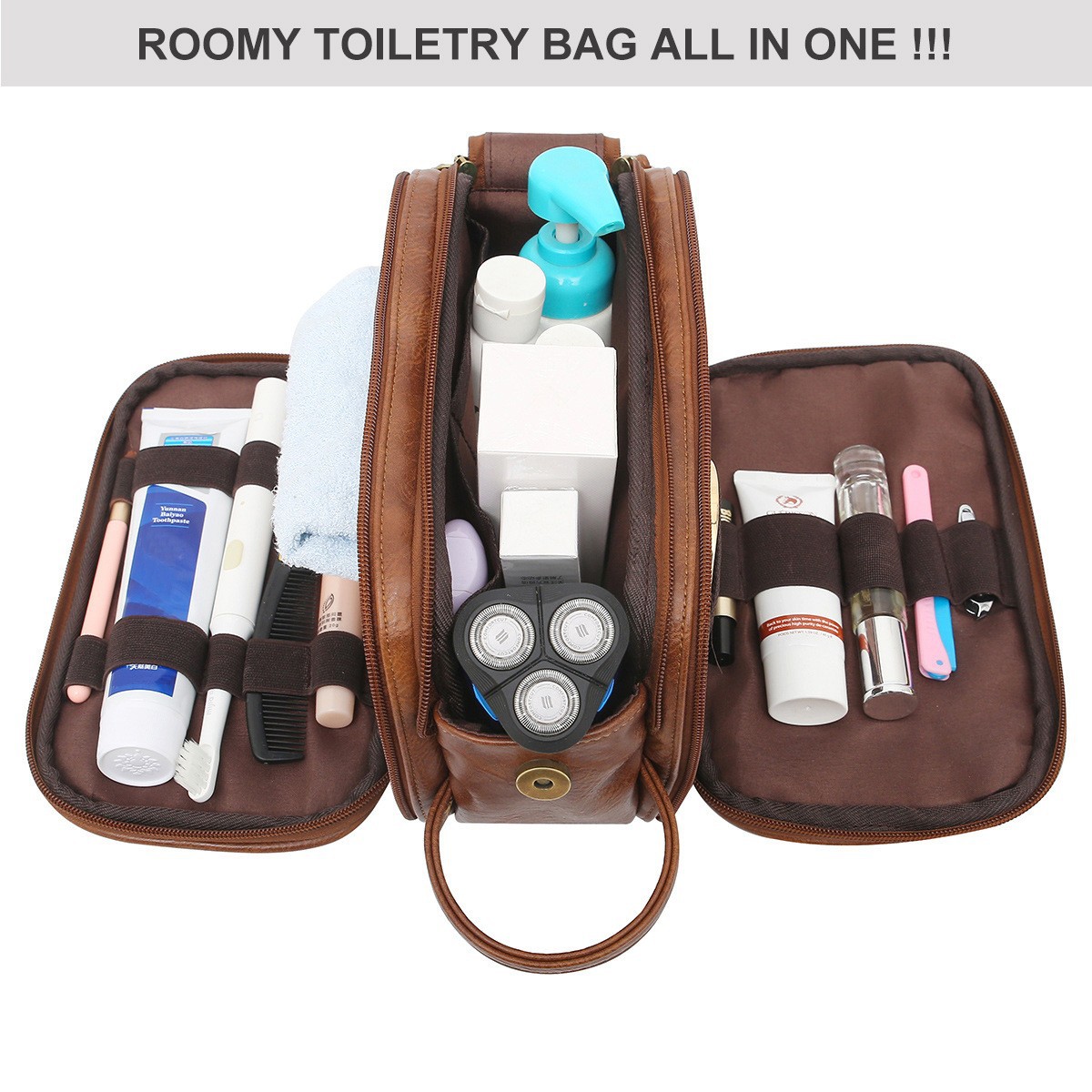 Venta directa de fábrica Amazon transfronterizo nuevo neceser de hombre bolsa de cosméticos de viaje almacenamiento gran cantidad disponible en stock