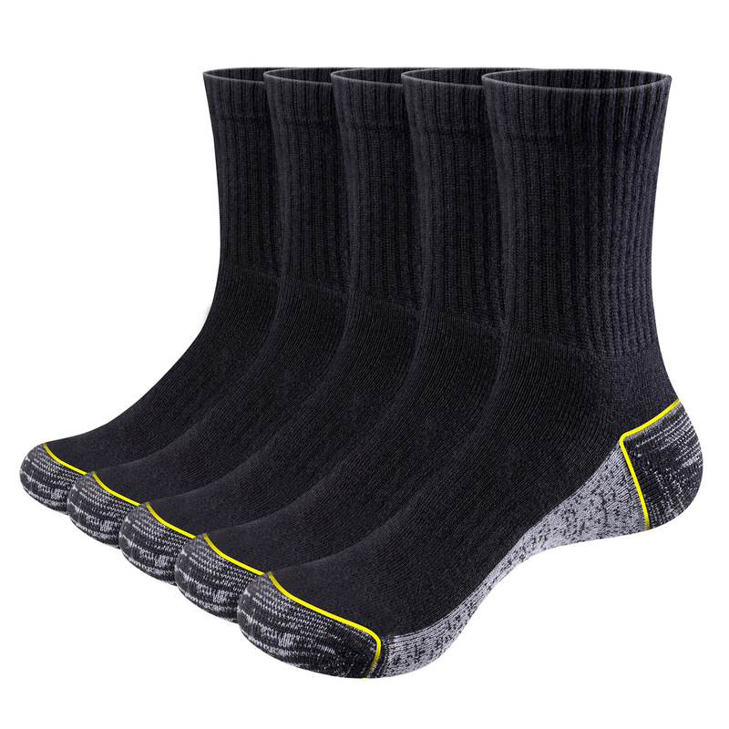 Yuedge New Men's Mid-Calf Sports Socks Combed Cotton Moisture-Wicking Casual Fitness Daily Socks