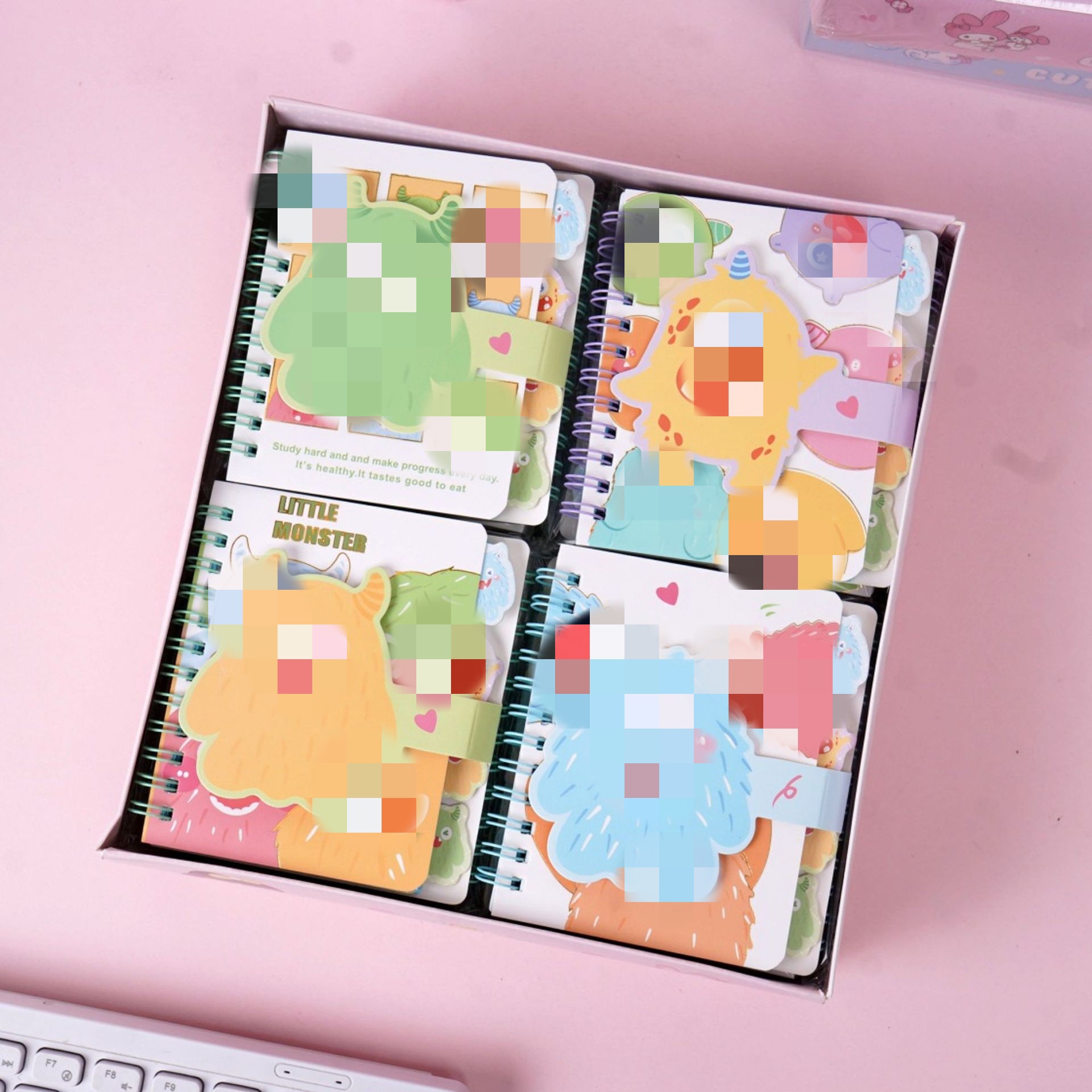 Cuaderno Espiral Clasificador A7 con Páginas Coloridas a Rayas