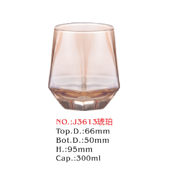 Taza de huevo cónica trapezoidal taza de cristal taza de whisky taza de vino de color galvanizado taza de té de leche