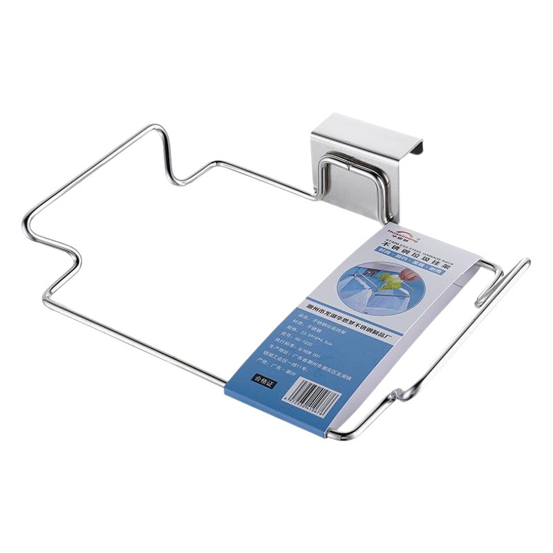 Venta directa transfronteriza multifuncional cocina de acero inoxidable bolsa de basura estante de almacenamiento puerta del gabinete de nuevo colgando trapo estante de la basura