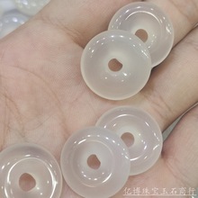 批发 高冰马料白玉髓20mm平安扣吊坠散件 白玛瑙平安扣挂件配饰品