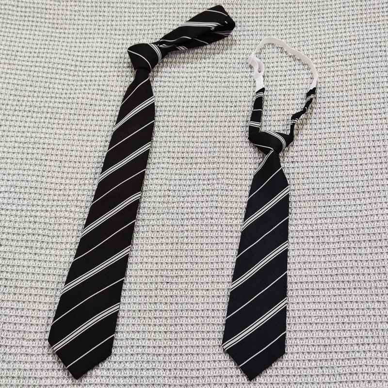 Black White Twill Free Tie Hand Tie Tie Set Male and Female Students Photography Props Matching Shirt Uniform