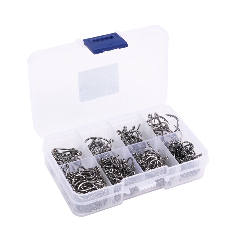 Tuanfu isini anzuelo en caja 100-2000 set caja con gancho de púas con agujero anzuelo artes de pesca Taobao