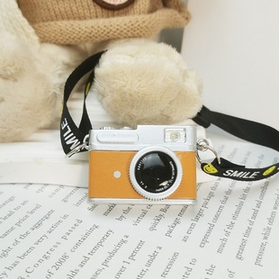 011 Luminous Sound Mini Photo Keychain Leather Bag Pendant Can Sound Retro Simulation Camera Doll Pendant Wholesale