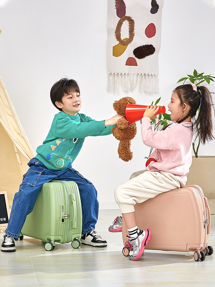 El equipaje de los niños puede montar a caballo caminando bebé 18 pulgadas caja de la carretilla de viaje Niños y Niñas lindo cuadro de contraseña de embarque