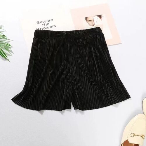 Women's Summer Large Size High-Waist Korean Style Student Loose Casual Large Straight Leg Pants with Ice Silk Ribbon Wide Leg Pants