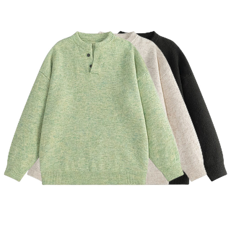 Explosiones transfronterizas de tamaño europeo gran tamaño henry cuello jersey suéter hombre otoño invierno alta sensación de fábrica de suéter perezoso al por mayor