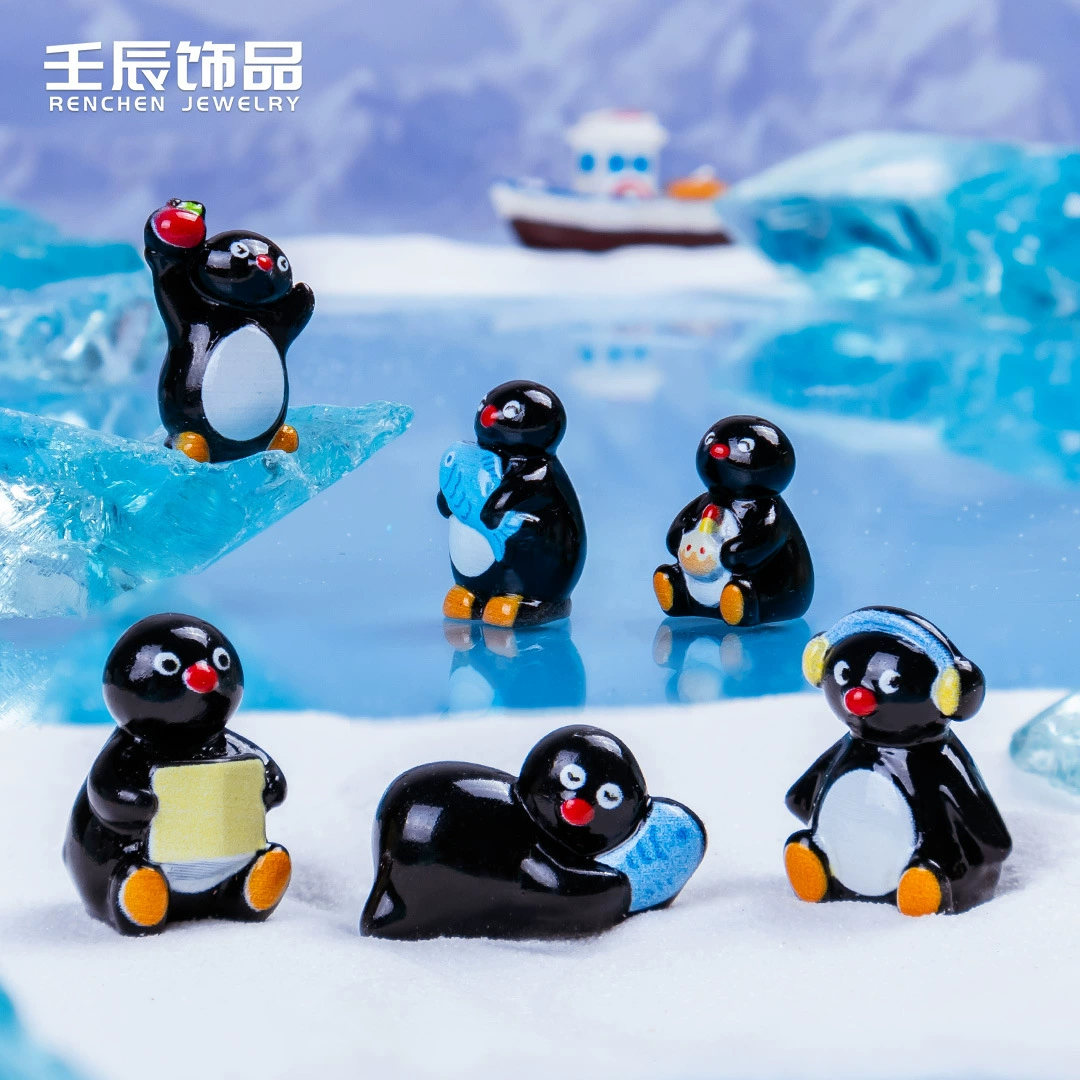 Креативная мультяшная пингвин Antarctic животное айсландский рай diy смола поделки аксессуары декоративные авто настольные украшения