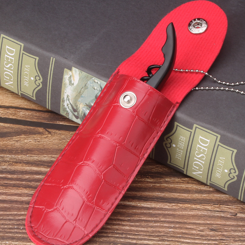 Cuchillo de vino estuche de cuero abridor de botellas de vino estuche de cuero de alta calidad gruesa PU destornillador juego de vino de uva embalaje conjunto de vino transfronterizo en stock