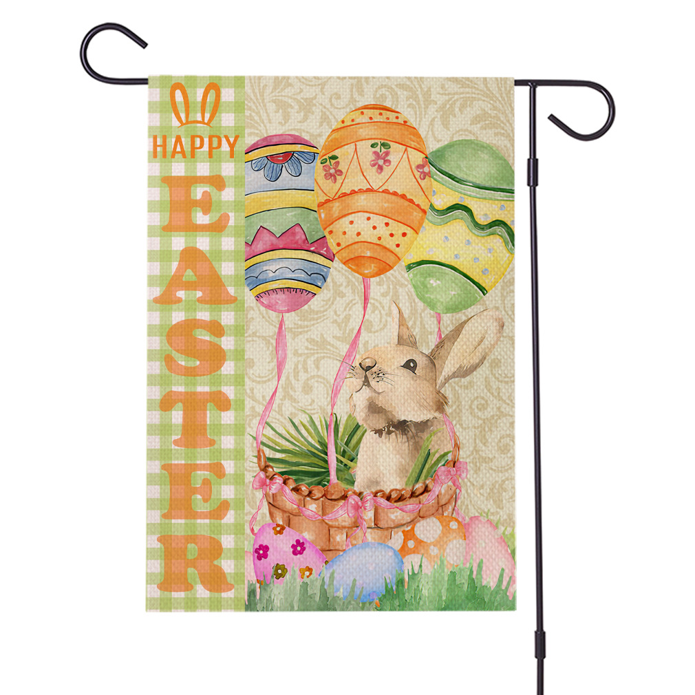 亚马逊新款花园旗户外装饰旗帜挂旗复活节装饰吊旗厂家批发旗子