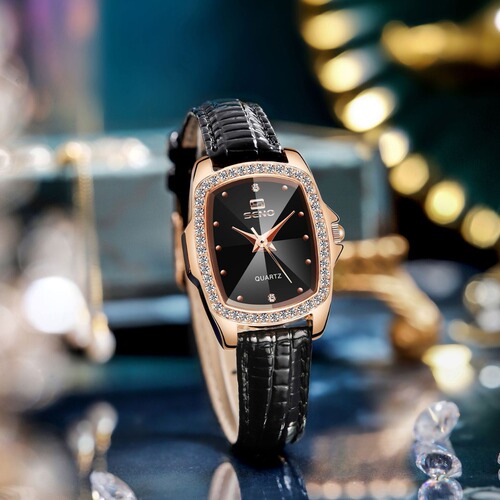 SENO Chennuo one piece drop shipping European and American retro square diamond women's belt watch simple water diamond British women's watch