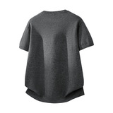 ZH8125-3D美式亨利领针织短袖亚麻天丝通勤老钱风上衣休闲T恤，男装针织衫/毛衣，星座614