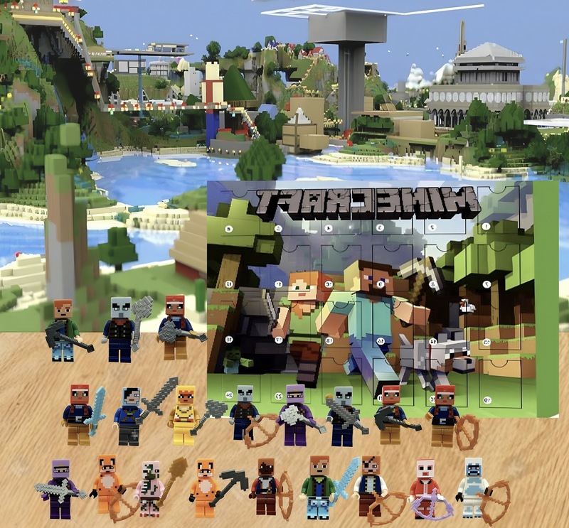 国境を越えた人気の Minecraft ビルディングブロック ブラインドボックス 24 個 カウントダウン ブラインドボックス クリスマス サプライズ ホリデー インターネットセレブの人気モデル|undefined
