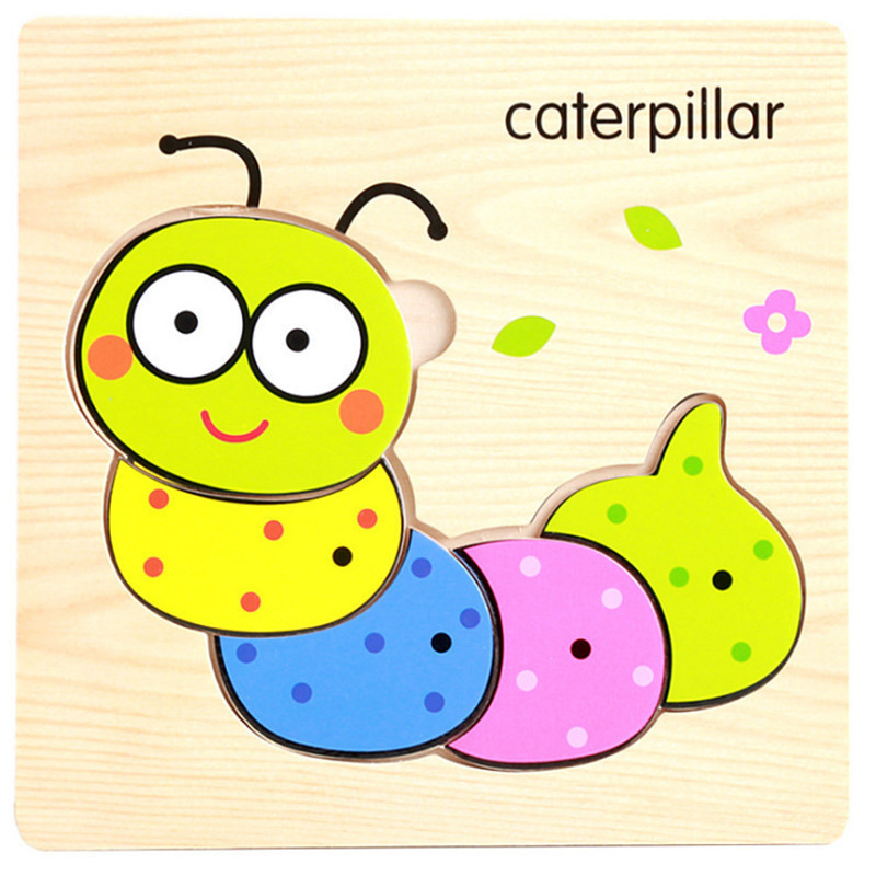 Nuevo rompecabezas tridimensional de madera de mano tráfico animal marino Ilustración cognición rompecabezas infantil juguete de rompecabezas de educación temprana