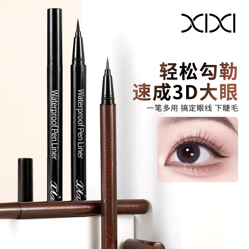 Eyeliner Pen xixi — Waterproof Sponge Tip, Smudge-Proof Black, Soft & Hard Nibs