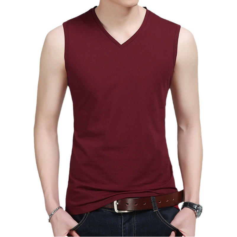 2022 новый летний мужской жилет с V-образным вырезом, тонкая хлопковая сетчатая версия, модная повседневная мужская нижняя рубашка оптом