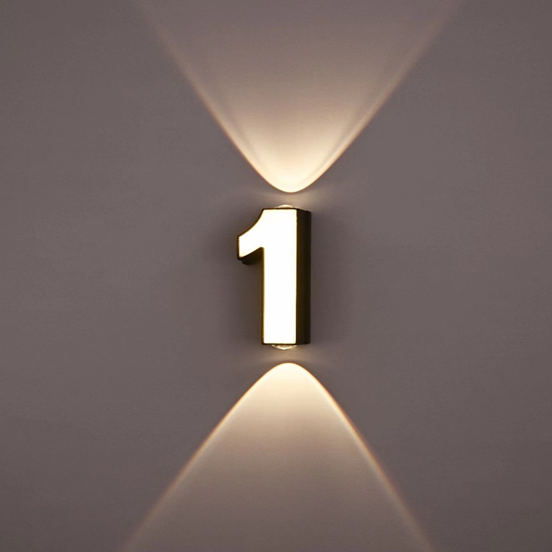 Lámpara de pared impermeable al aire libre led letrero hotel terraza hotel hogar logotipo fuente lavado de pared paisaje lámpara digital
