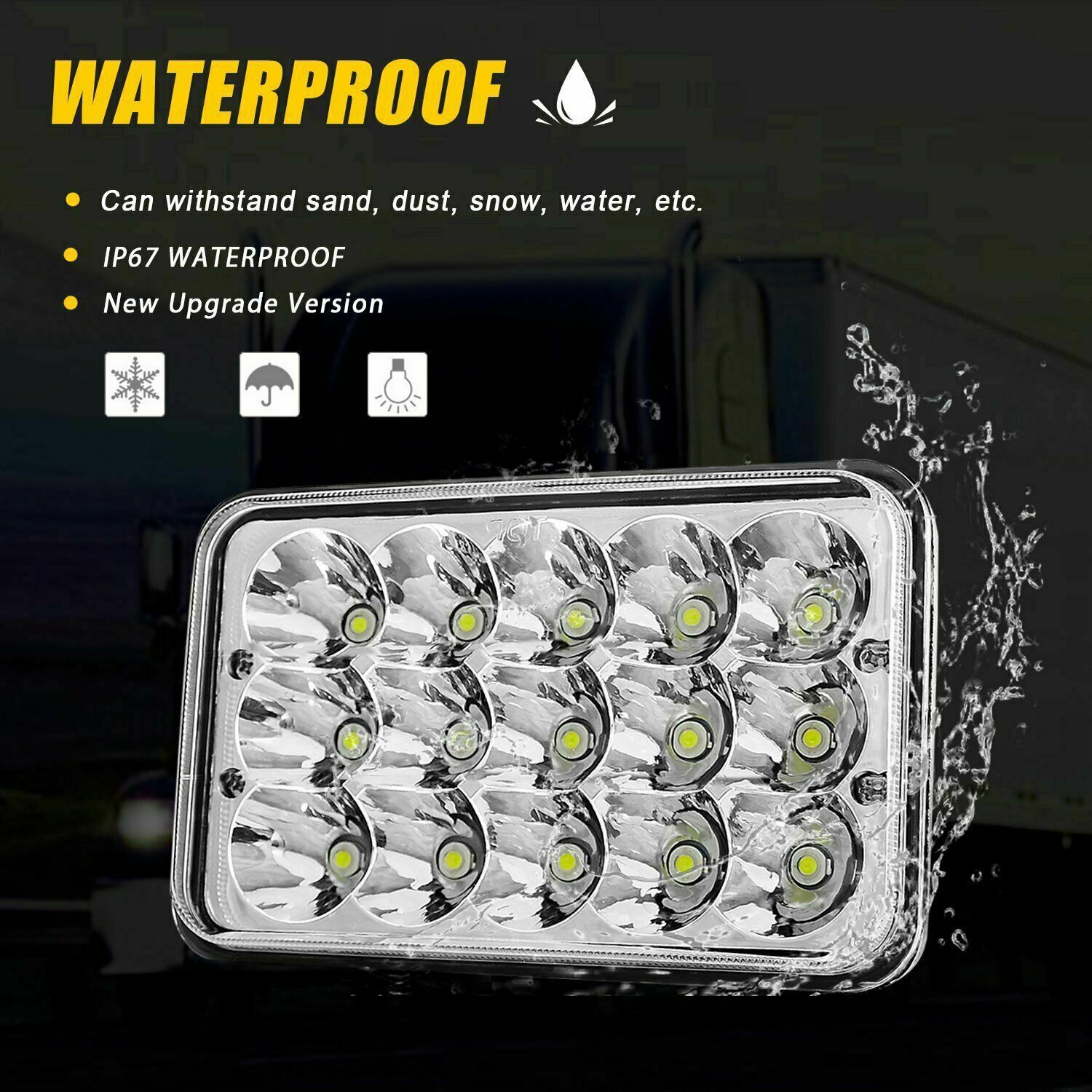 faro de automóvil 4x6 lámpara cuadrada Wrangler transformación de 5 pulgadas lámpara de trabajo de reparación fuera de carretera fabricación directa de 45W