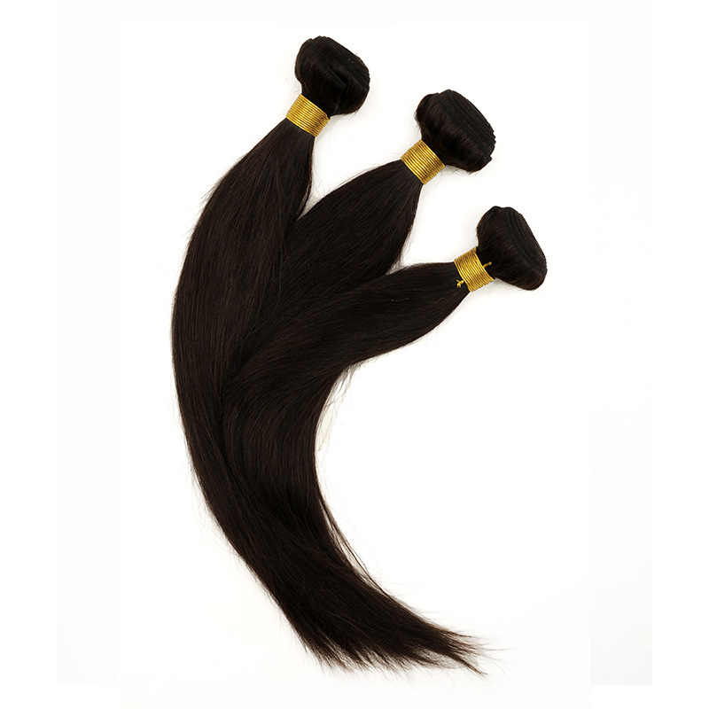 Wig Wholesale Humanhairstraight Human Hair Clockwork Natural Color Straight Hair Curtain