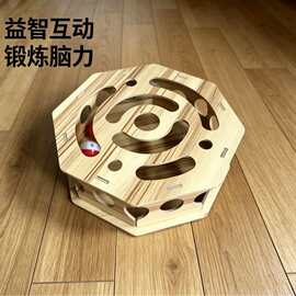 现货木质掏掏乐猫咪消耗自嗨玩具铃铛宠物游戏逗猫盒子源头厂家