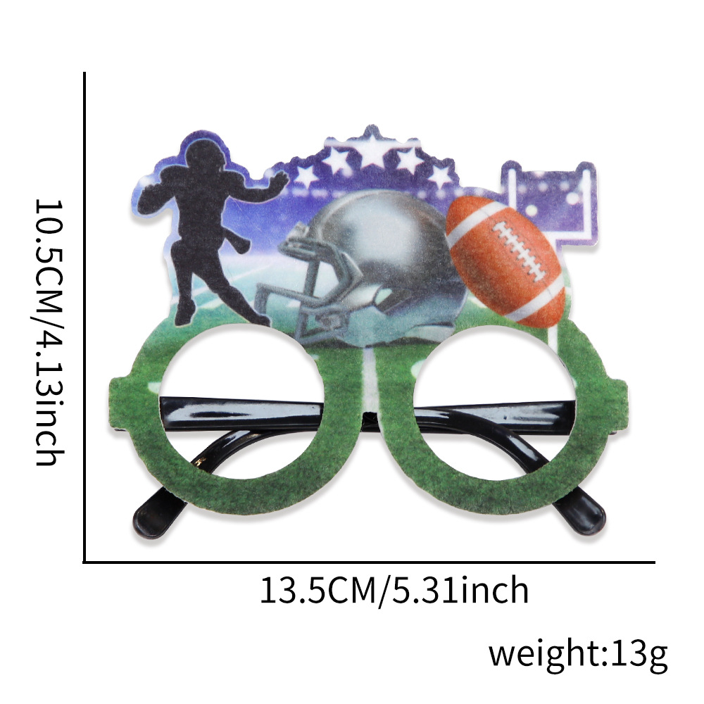 Transfronterizo nuevo Super Bowl rugby gafas fans animar apoyos fútbol americano Olive Festival gafas marco