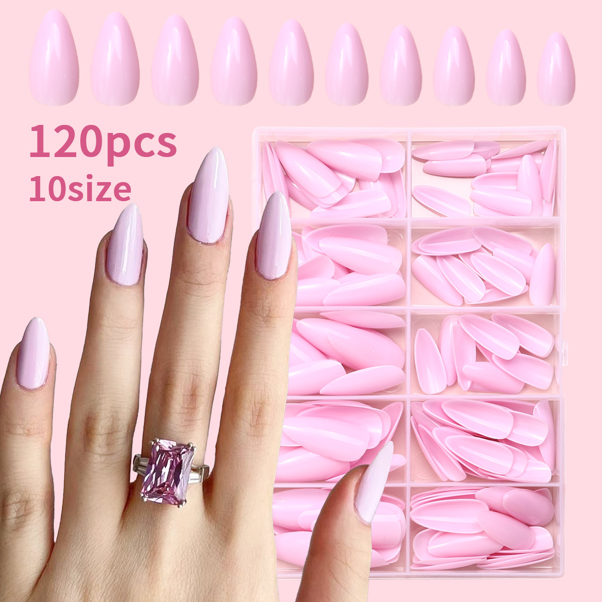 120 cajas de piezas de uñas de alta calidad, estilo de verano, uñas de color sólido, uñas de estilo puro, uñas de estilo puro