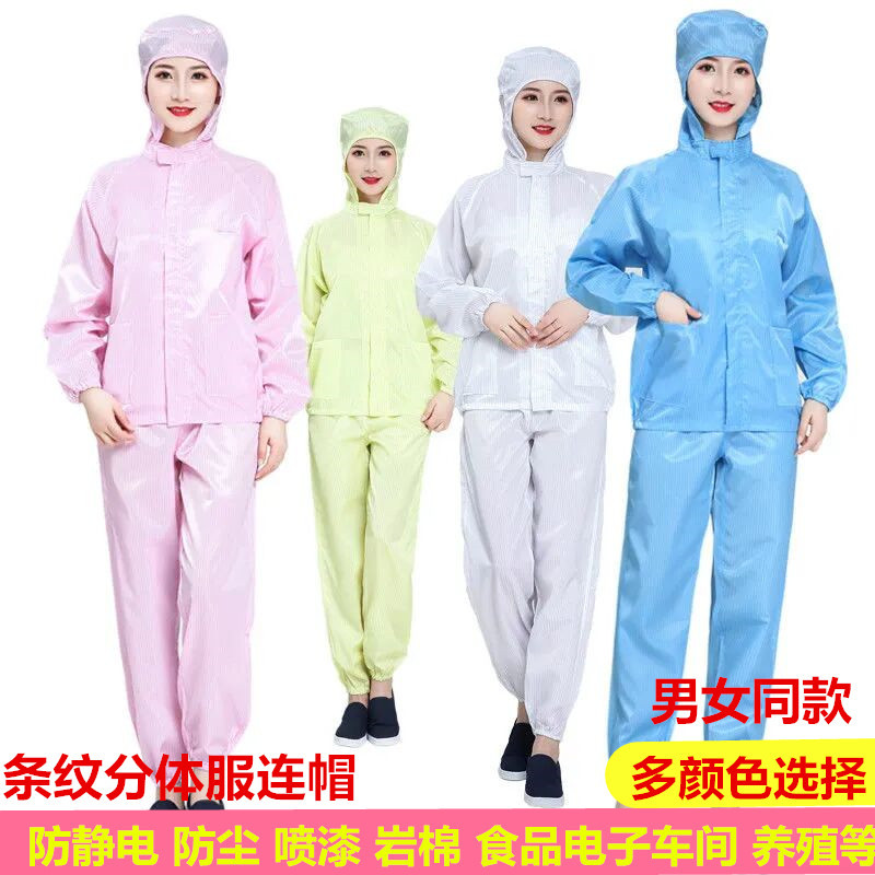 防静电连帽分体服无尘服喷漆防护服静电衣养殖全身防尘工作洁净服