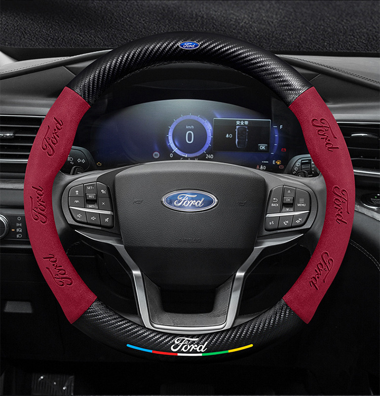 Carbon fiber steering wheel cover for new Mondeo, EVOS, Taurus, Ford Focus, and Explorer