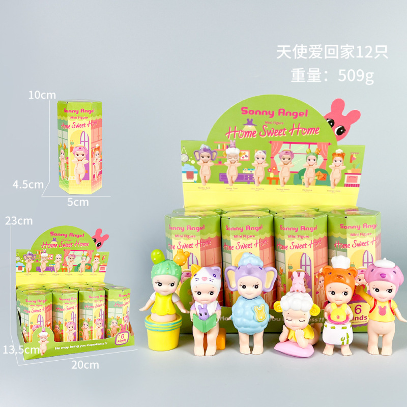 跨境趴趴天使水果盲盒车载摆件粘手机装饰丘比特手办动漫模型潮玩|undefined