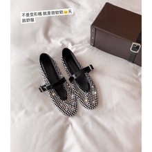 升级羊皮版~水钻网面平底玛丽珍鞋女单鞋芭蕾鞋晚宴鞋