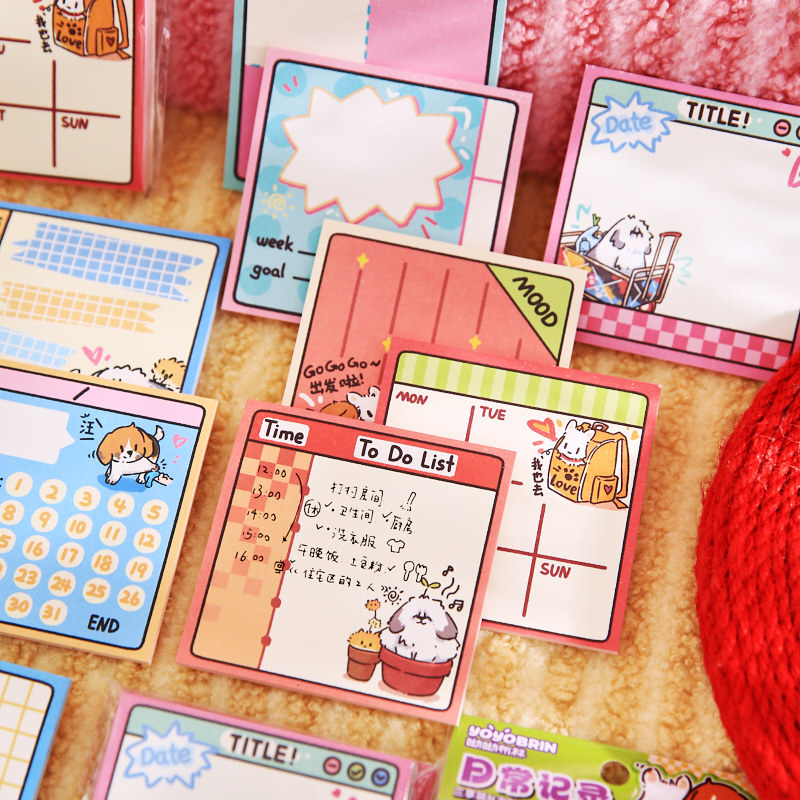 Yoyo Brin Three Enjoy N Tie Bureau Oficina de tiempo Dibujos animados Animal Estudiante Post-it Notas de oficina